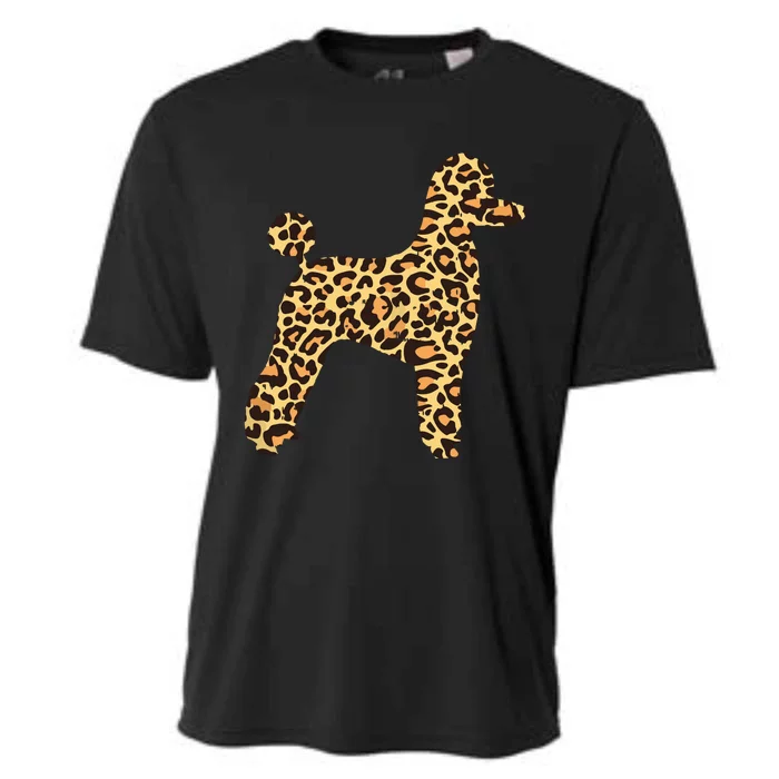 Womens Leopard Print Poodle Pet Dog Owner Lover Girls Women Gift Cooling Performance Crew T-Shirt