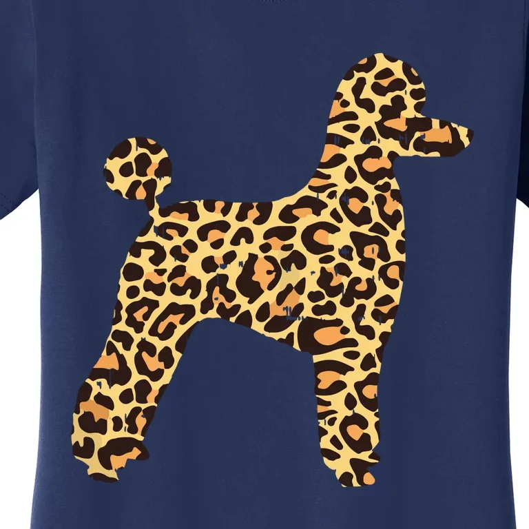 Womens Leopard Print Poodle Pet Dog Owner Lover Girls Women Gift Women's T-Shirt