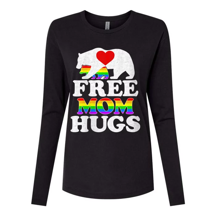 Wo Lgbtq Pride Mama Bear Free Mom Hugs Pride Gift Womens Cotton Relaxed Long Sleeve T-Shirt