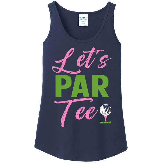 Wo LetS Par Funny Golf Golfer Girl Wo Golfing Party Ladies Essential Tank