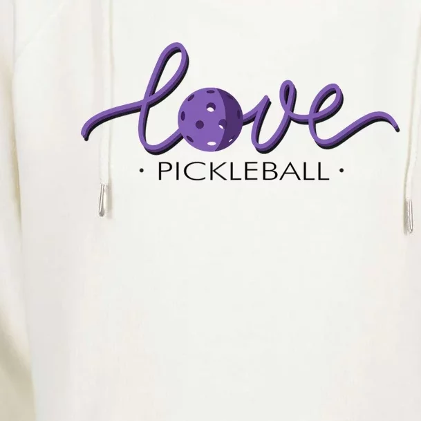 Wo Love Pickleball Pickleball Womens Funnel Neck Pullover Hood