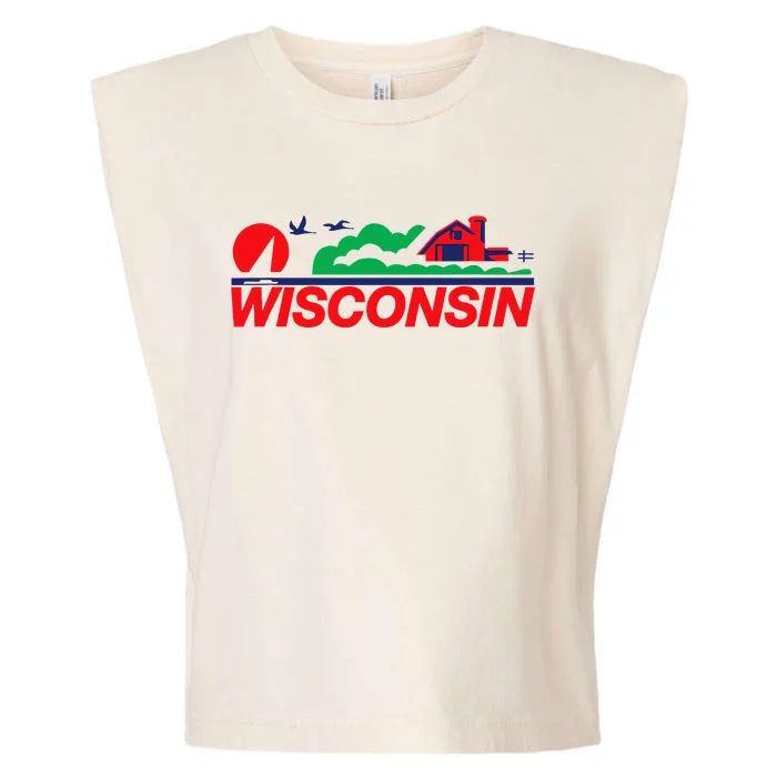 Wisconsin License Plate Garment-Dyed Women's Muscle Tee