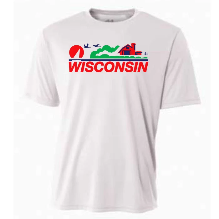 Wisconsin License Plate Cooling Performance Crew T-Shirt