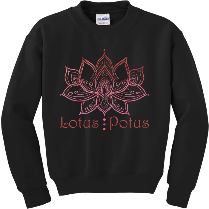 Women Lotus Potus In Red And Shades Gift Kids Sweatshirt