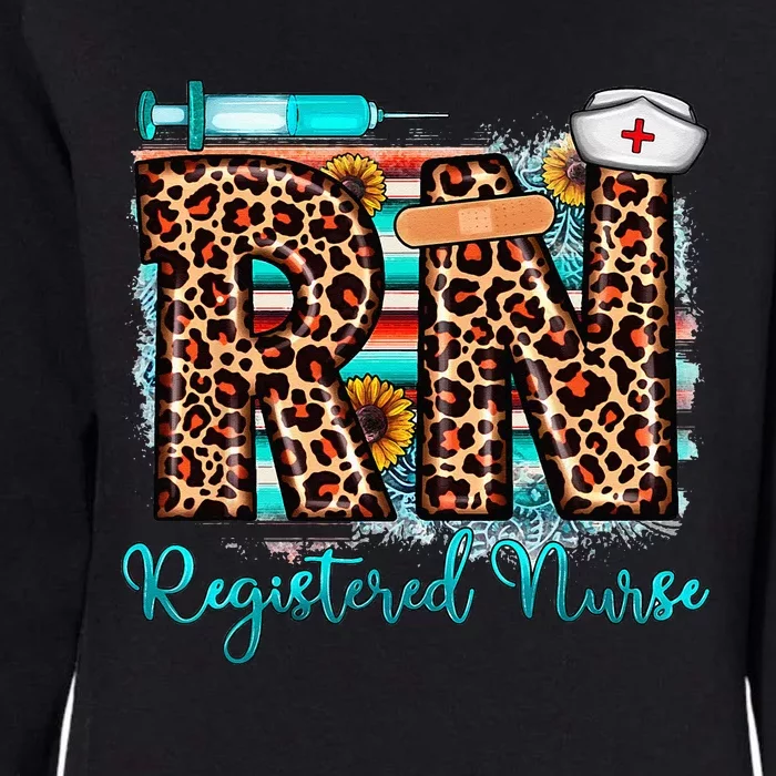 Western Leopard Print RN Registered Nurse Gifts Sunflowers Womens California Wash Sweatshirt