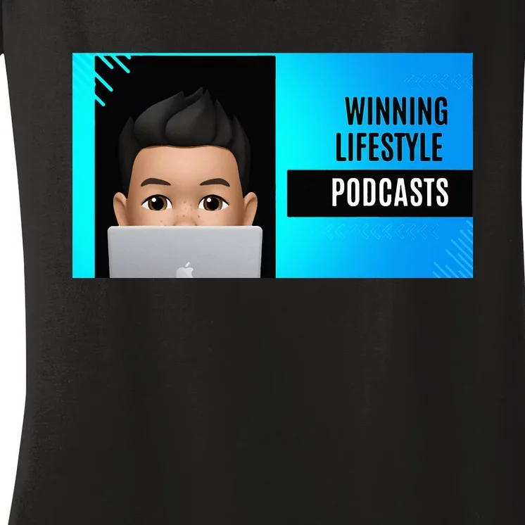 Winning Lifestyle Podcasts Women's V-Neck T-Shirt