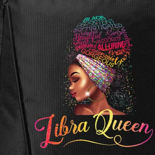 Wo Libra Queen Afro Wo September October Melanin Birthday City Backpack