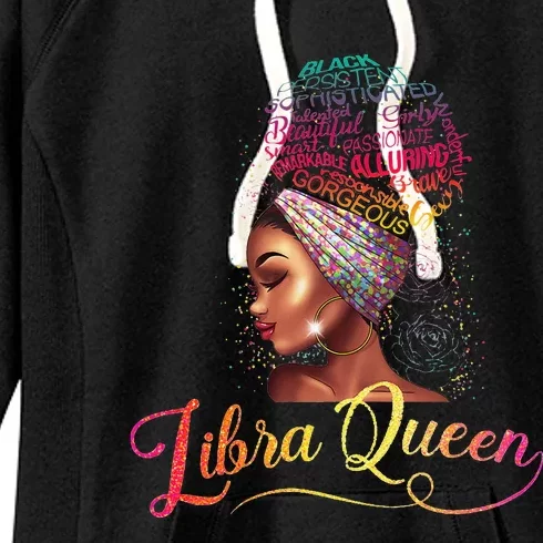 Wo Libra Queen Afro Wo September October Melanin Birthday Women's Fleece Hoodie