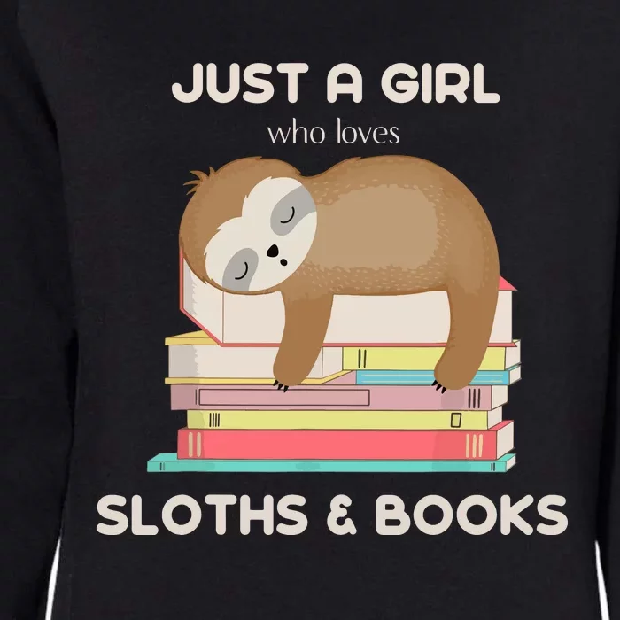 Who Loves Sloths And Books Reader Womens California Wash Sweatshirt