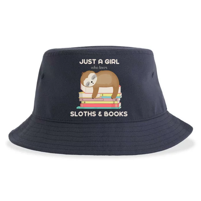 Who Loves Sloths And Books Reader Sustainable Bucket Hat