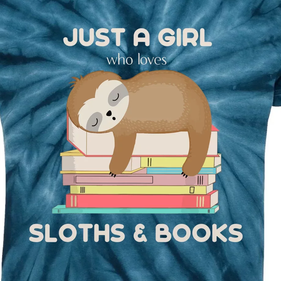 Who Loves Sloths And Books Reader Kids Tie-Dye T-Shirt