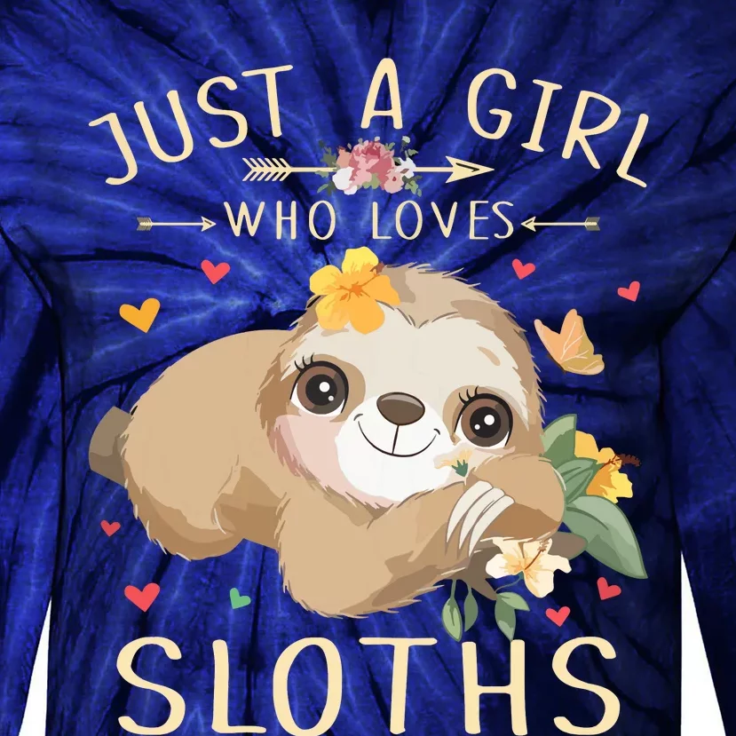 Who Loves Sloths Tie-Dye Long Sleeve Shirt