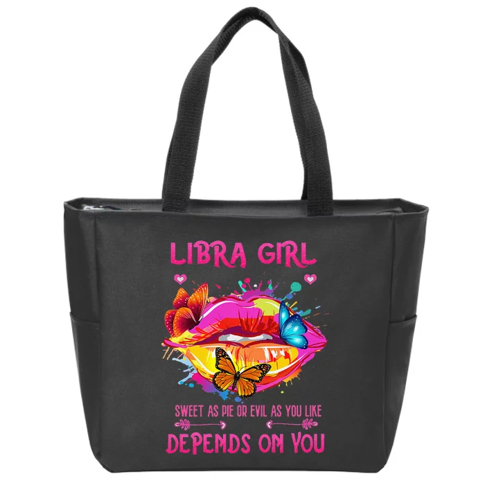 Wo Libra September October Queen Birthday Zodiac Wo Zip Tote Bag