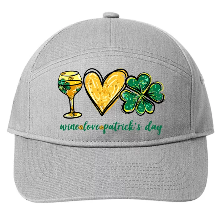 Wine Love Shamrock Wine Lovers Funny St Patricks Day Gifts 7-Panel Snapback Hat