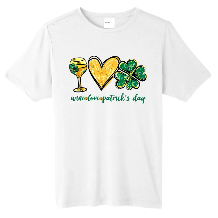 Wine Love Shamrock Wine Lovers Funny St Patricks Day Gifts ChromaSoft Performance T-Shirt