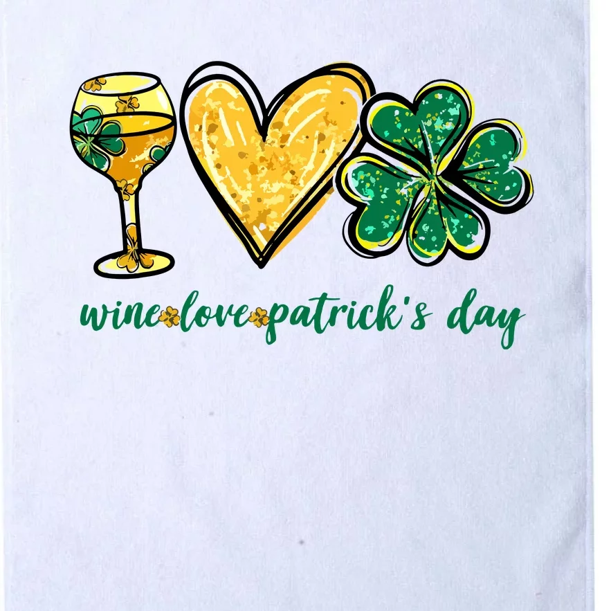 Wine Love Shamrock Wine Lovers Funny St Patricks Day Gifts Platinum Collection Golf Towel