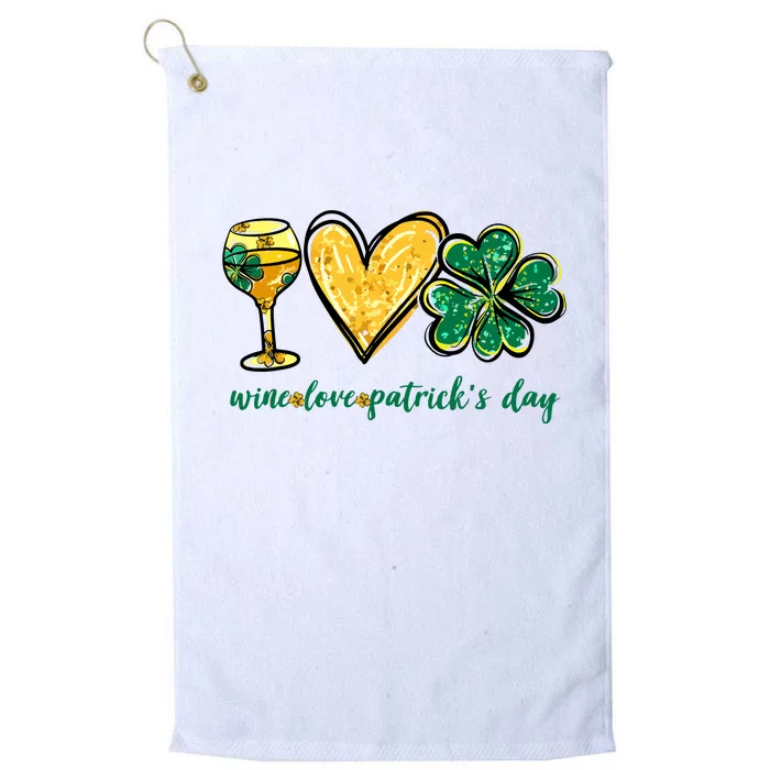 Wine Love Shamrock Wine Lovers Funny St Patricks Day Gifts Platinum Collection Golf Towel