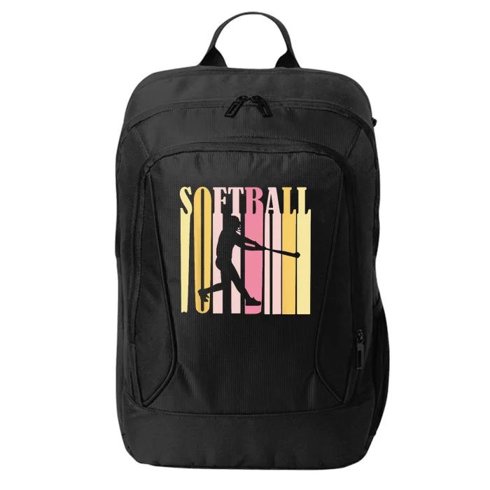 Who Loves Softball Catcher Pitcher City Backpack