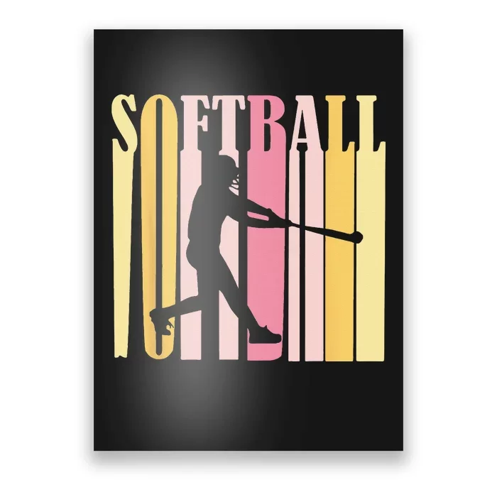 Who Loves Softball Catcher Pitcher Poster