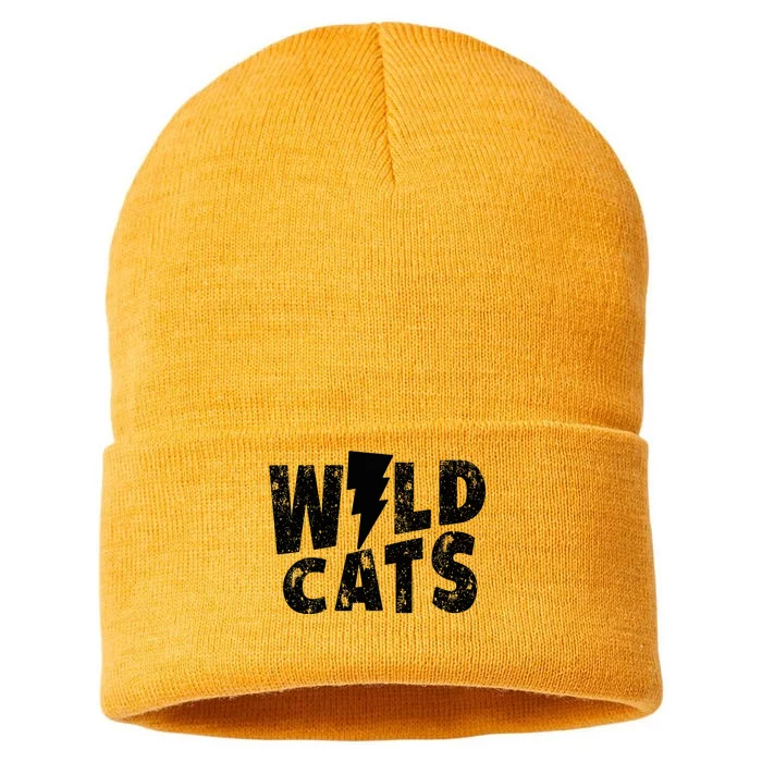 Wildcats Lightning Sign Wildcat Lover Sustainable Knit Beanie