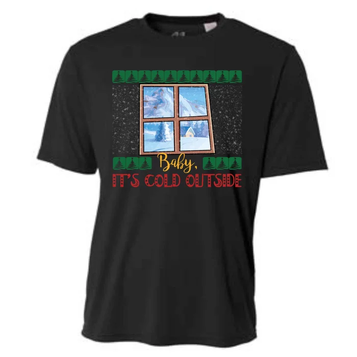 Winter Landscape Snow Christmas ItS Cold Outside Meaningful Gift Cooling Performance Crew T-Shirt