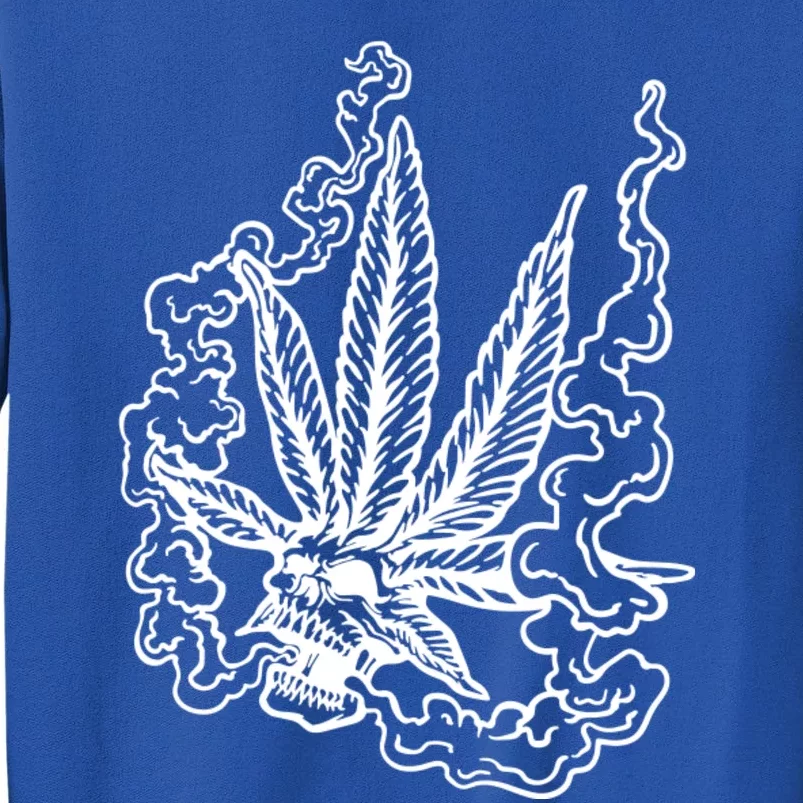 Weed Leaf Skull Skeleton Smoker Tall Sweatshirt