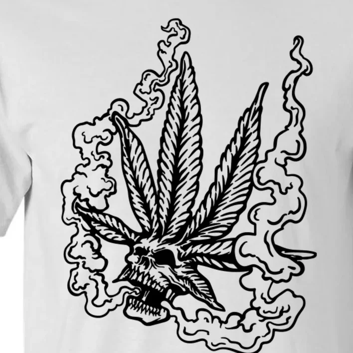 Weed Leaf Skull Skeleton Smoker Tall T-Shirt