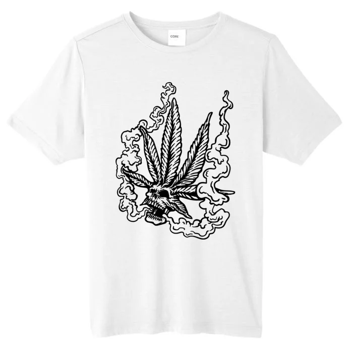 Weed Leaf Skull Skeleton Smoker ChromaSoft Performance T-Shirt