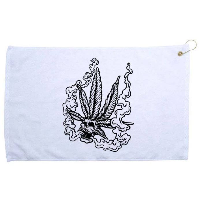 Weed Leaf Skull Skeleton Smoker Grommeted Golf Towel