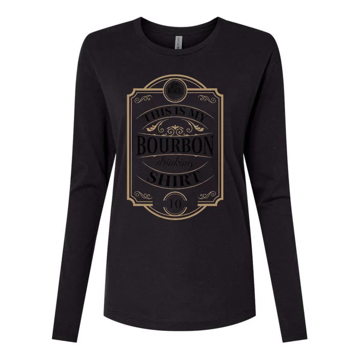 Whiskey Lover This Is My Bourbon Drinking Womens Cotton Relaxed Long Sleeve T-Shirt