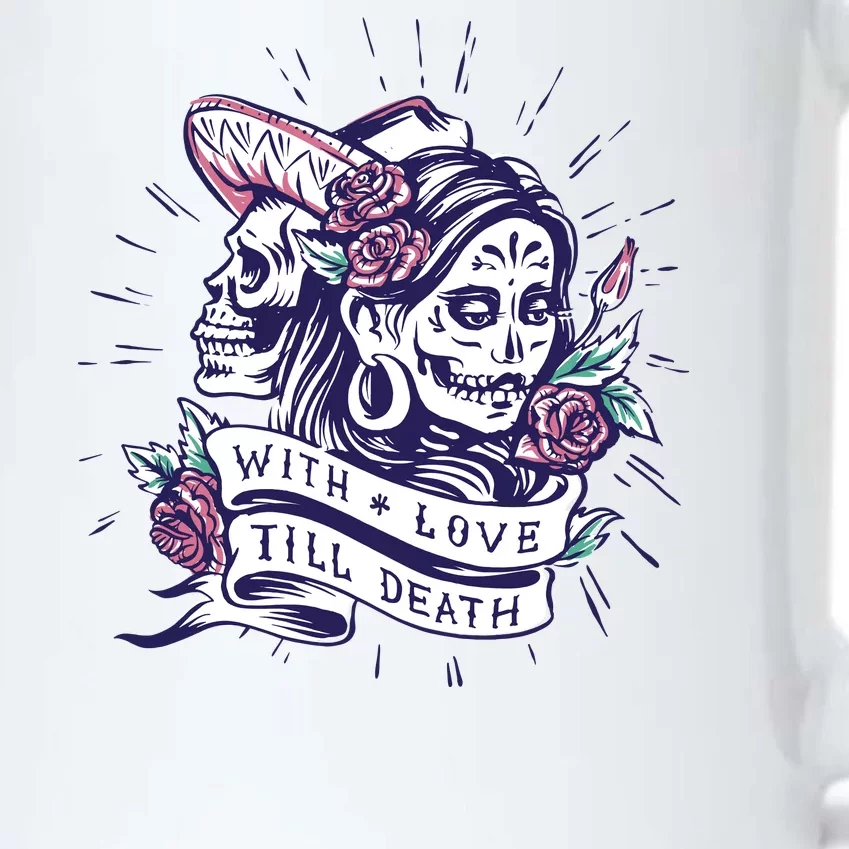 With Love Till Death Day Of The Dead Black Color Changing Mug