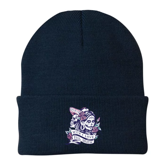 With Love Till Death Day Of The Dead Knit Cap Winter Beanie