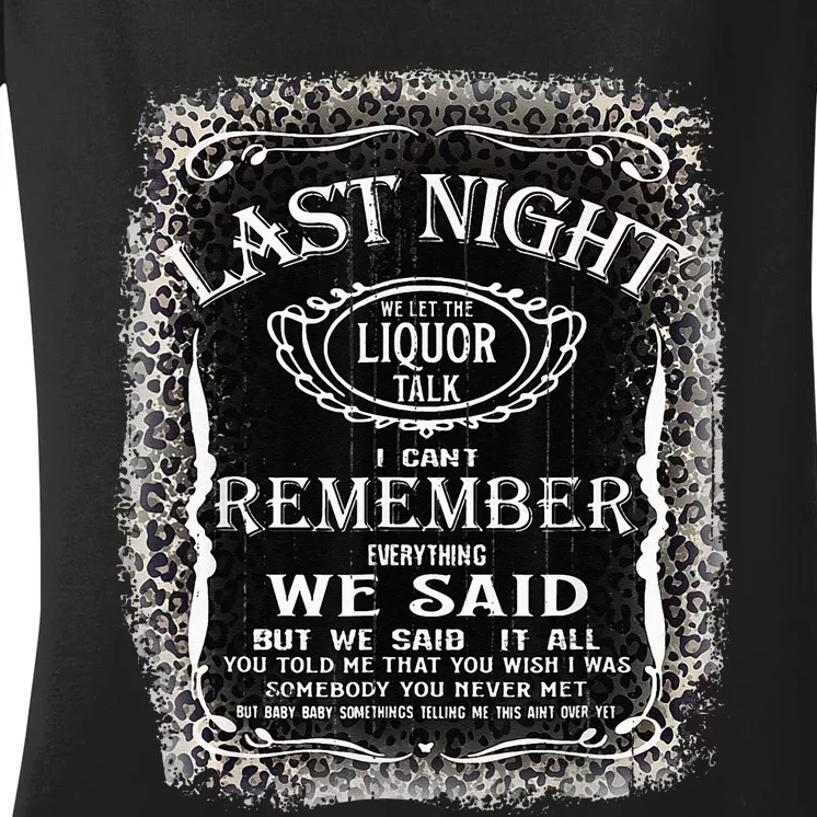 We Let The Liquor Talk Cow Skull Western Country Women's V-Neck T-Shirt