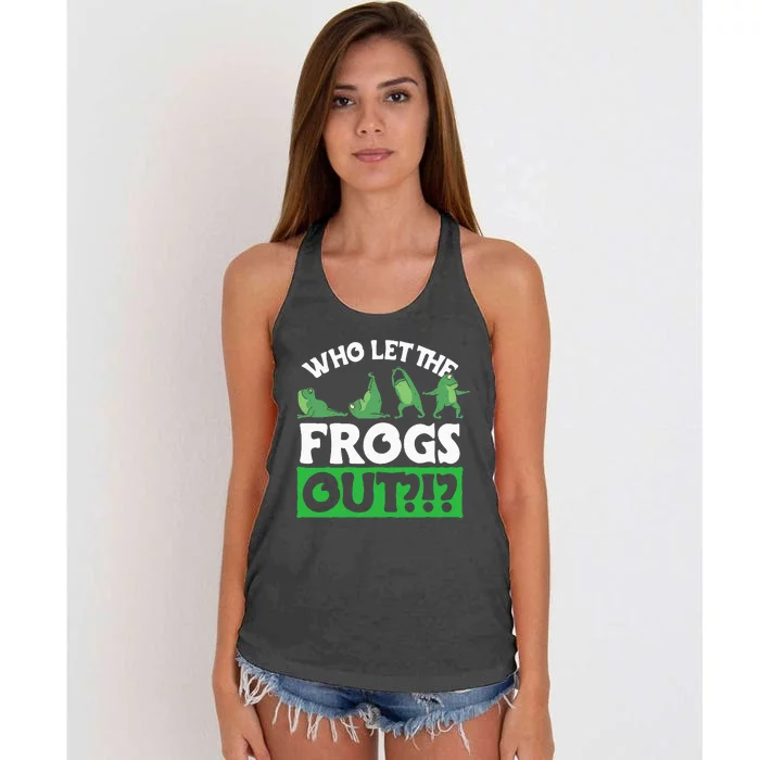 Who Let The Frogs Out Women's Knotted Racerback Tank