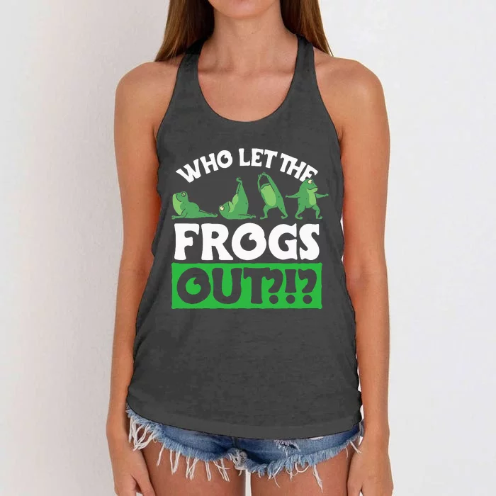 Who Let The Frogs Out Women's Knotted Racerback Tank