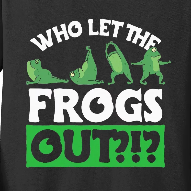 Who Let The Frogs Out Kids Long Sleeve Shirt