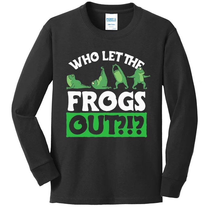 Who Let The Frogs Out Kids Long Sleeve Shirt