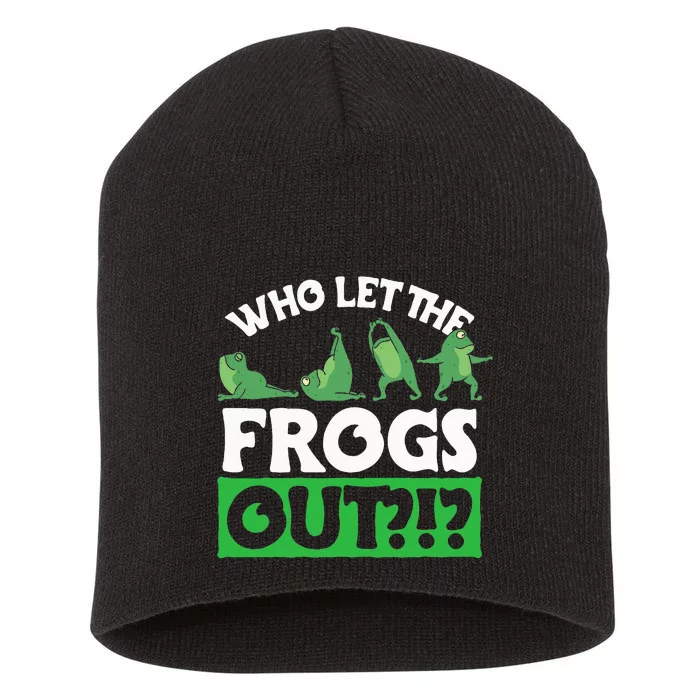 Who Let The Frogs Out Short Acrylic Beanie