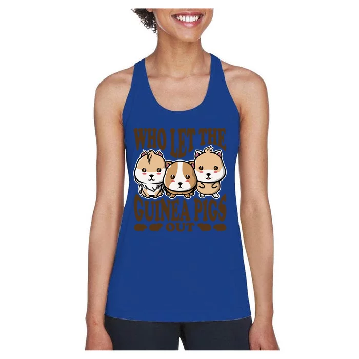 Who Let The Guinea Pig Out Guinea Pig Animal Gift Women's Racerback Tank