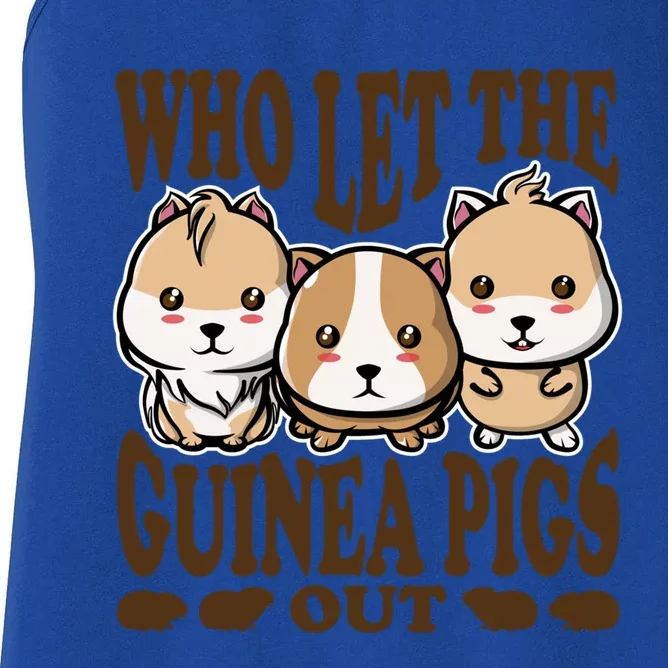 Who Let The Guinea Pig Out Guinea Pig Animal Gift Women's Racerback Tank