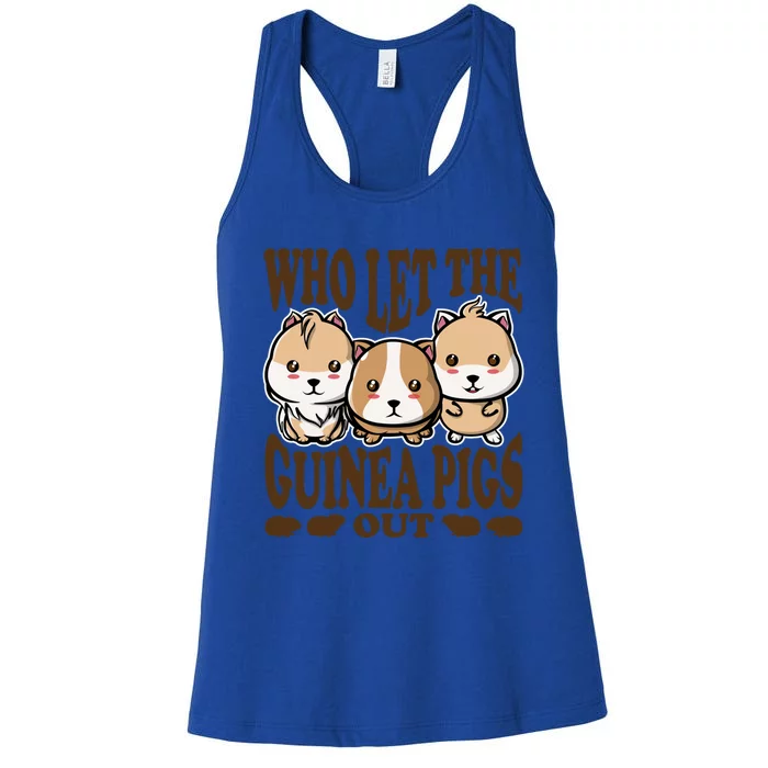 Who Let The Guinea Pig Out Guinea Pig Animal Gift Women's Racerback Tank