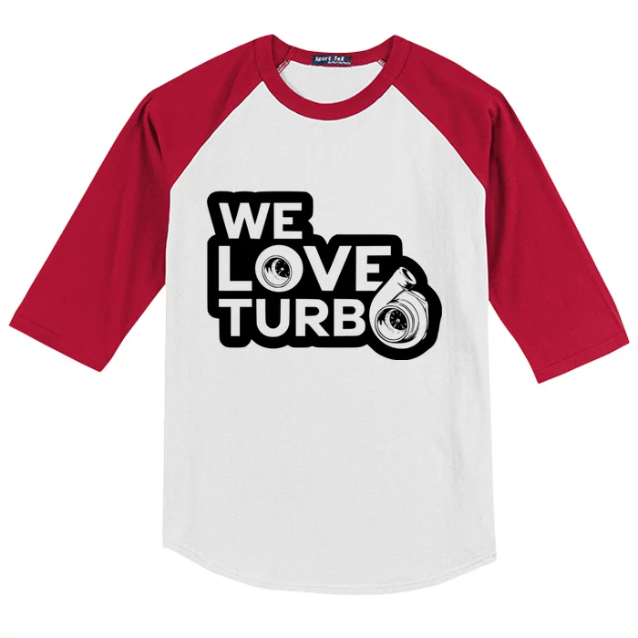 We Love Turbo Car Lover Kids Colorblock Raglan Jersey