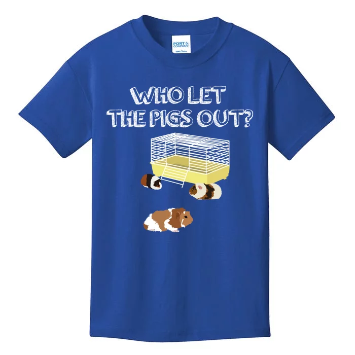 Who Let The Pigs Out I Funny Guinea Pig Meaningful Gift Kids T-Shirt