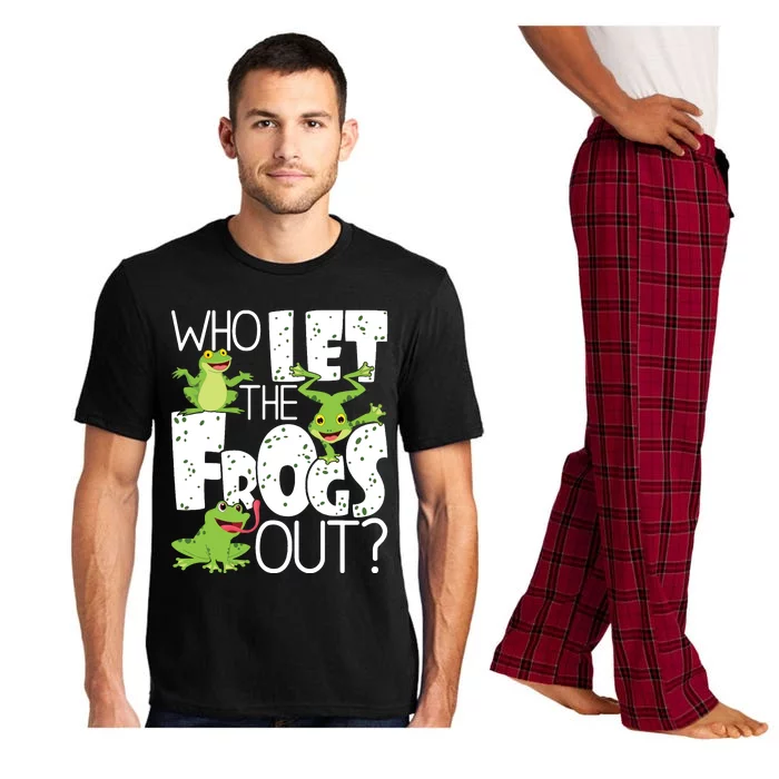 Who Let The Frogs Out Funny Amphibian Lover Frog Owner Pajama Set