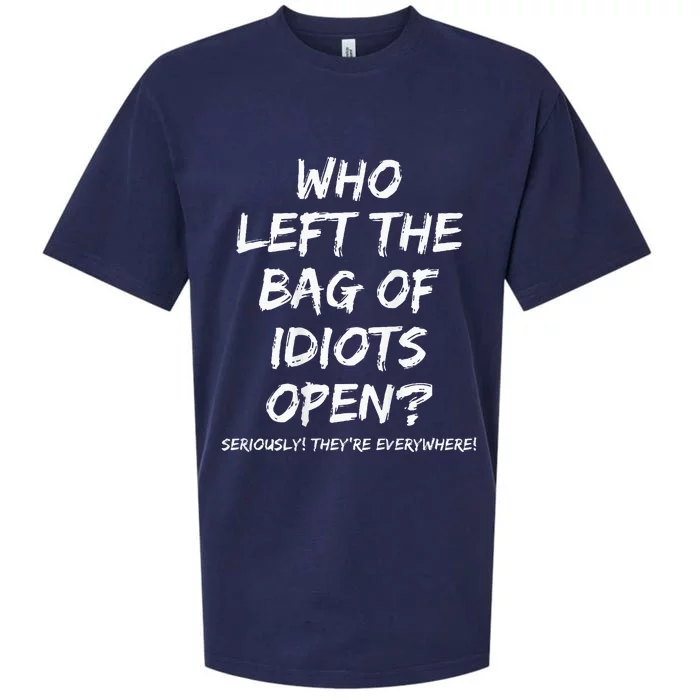 Who Left The Bag Of Idiots Open Sueded Cloud Jersey T-Shirt