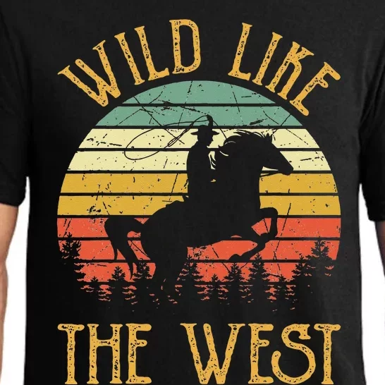 Wild Like The West Funny Rodeo Cowboy Western Country Music Pajama Set