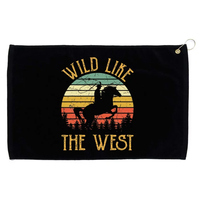 Wild Like The West Funny Rodeo Cowboy Western Country Music Grommeted Golf Towel