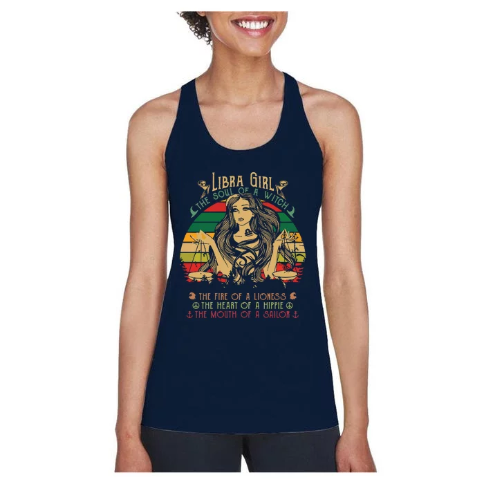 Womens Libra The Soul Of A Witch Fire Of A Lioness Women's Racerback Tank