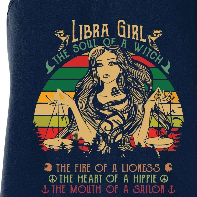 Womens Libra The Soul Of A Witch Fire Of A Lioness Women's Racerback Tank