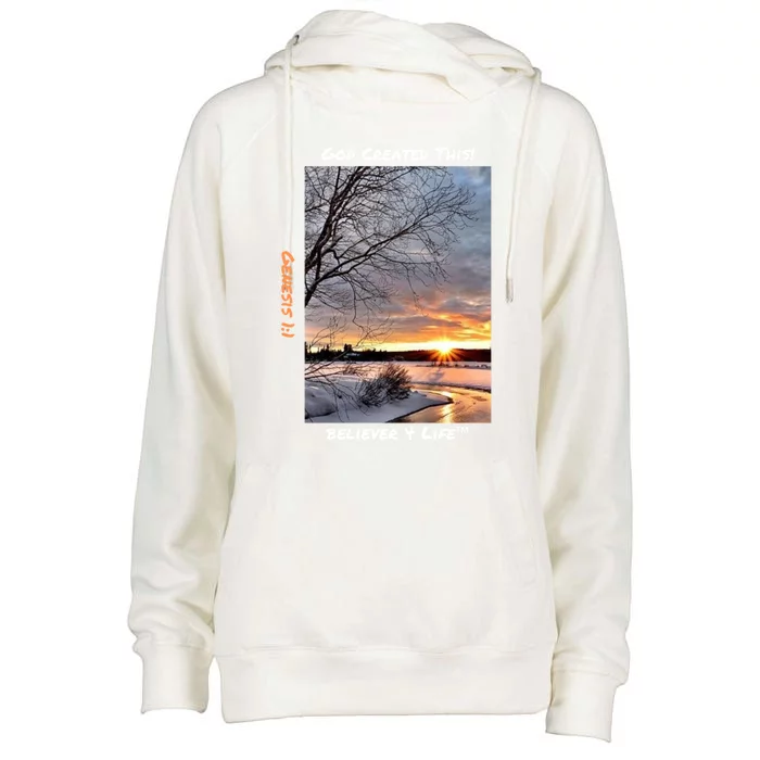 Winter Landscape Tgift Cool Gift Womens Funnel Neck Pullover Hood